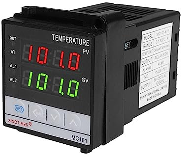 Thermostat Connecté, Entrée thermocouple 85~265V K, Thermostat de contrôleur de température numérique PID SSR + Sortie Relais avec thermocouple SSR 40A et K,pour la Maison(with SSR and K)