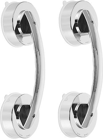 NUOBESTY 2 Stück Tragbare Türgriffe aus Abs Kunststoff mit Saugfunktion für Glas und Fliesentüren Robust und Einfach zu Montieren für Badezimmer und Wohnzimmer