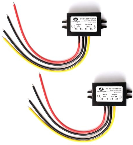 DC DC 18V-36V a 12V Convertidor de Tensión 5A 60W Regulador de Voltaje con Eficiencia 90-93% 24V 12V Transformador Conversor 24V Estabilizador Regulador Converter para Autos Solares Herramientas