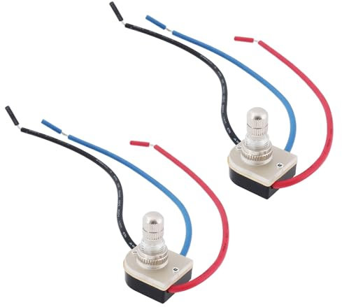 ECSiNG 2x Interruttore Rotante Per Lampada Nipplo Da 3/8 Di Pollice Manopola Regolabile A 3 Vie E 4 Posizioni Per Il Controllo Della Lampadina