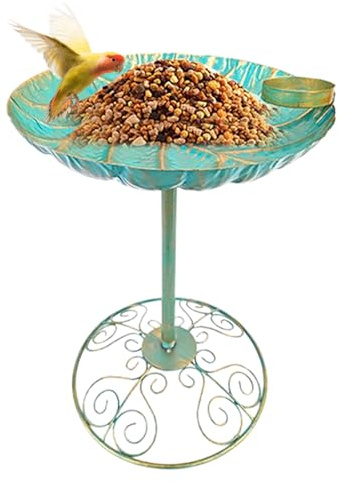 Vogelbad für den Garten, Vogelbad aus Eisen, rostfrei, Vogelbad, für Pflanzvögel, Dekoration von Statuen