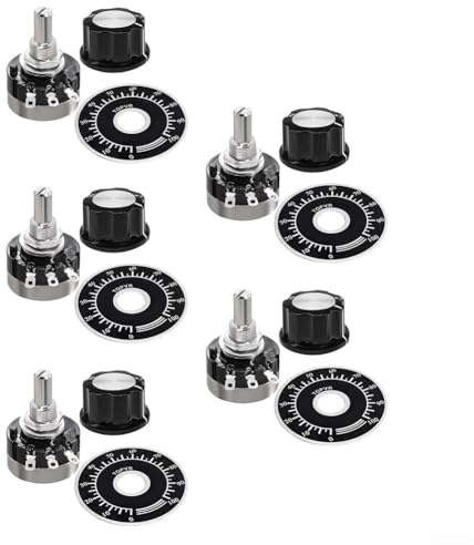 Rotary Taper Potentiometer für RV24YN20S für B103, 10 kOhm mit benutzerfreundlichem Schaft, Spezifikationen für Standard-Knöpfe