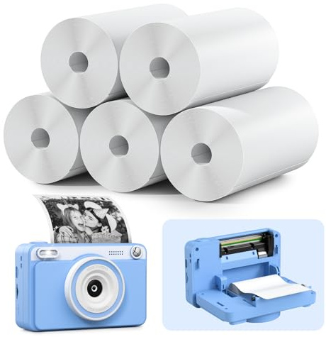 GREENKINDER 5 Rollen Druckpapier für Kinderkamera, Sofortdruck Thermopapier, Nachfüllpapier für Kinderkamera, Sofortbildkamera Druckpapier für Kinder(Für die Sofortdruckkameras des Modells H10)