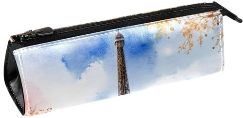 VAPOKF Trousse à crayons aquarelle Tour Eiffer, trousse à crayons, trousse à cosmétiques, sac compact à fermeture éclair