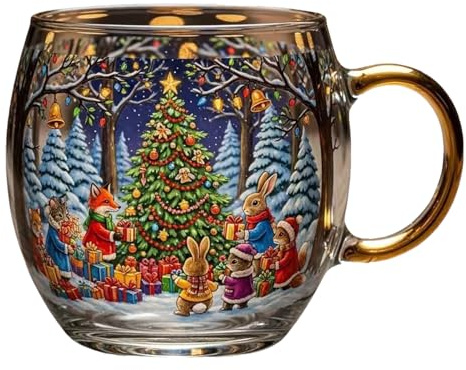 Weihnachtsbecher, Bemalte dekorative Tasse, 10 Unzen Kaffee Tee Lustiger Tee Für Winterreisen, Festliche Urlaubsgetränke Für Heiße Getränke Zu Hause Oder Im Büro, Ca Geschenk