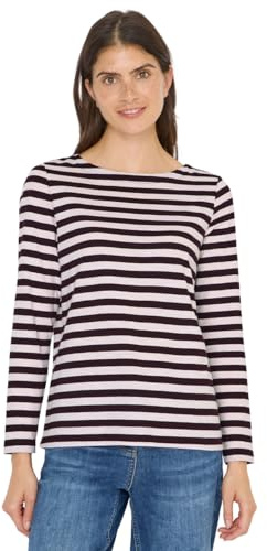 Cecil 3227274 Maglietta Basic a Righe, Eggplant Red, S Donna
