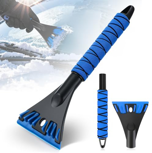 Staranry Raschietto Ghiaccio Auto, 2 in 1 Raschietto per Ghiaccio, Raschiaghiaccio per Auto con Scopa, Manico ergonomico Morbido Raschiaghiaccio per Camion, SUV, Auto