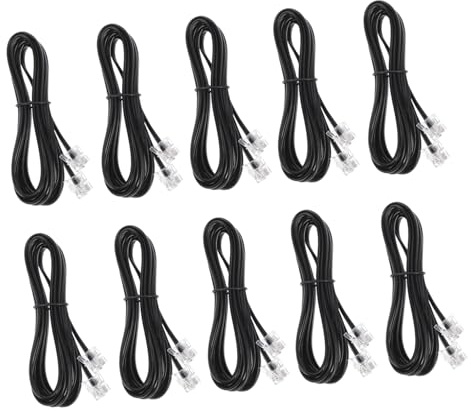 ROMISBABA Set Da 10 Pezzi Cavo Telefonico a 4 Fili Piatto Rj11 Da 2 Metri Rivestimento Pvc Resistente Per Rete Fissa Uso Domestico e Ufficio