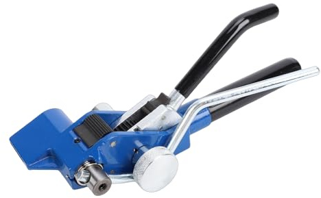 ZDAGELD Pinza per Fascette Metalliche con Tenditore per Fascette Metalliche Autobloccante e Taglierino, Tipo a Cricchetto Blu, per Trasporti, Condutture Industriali, Impianti Elettrici