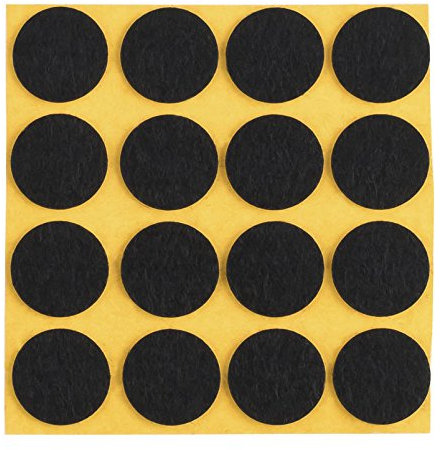 Peha® Patins en feutre/anti-rayures pour vases et les objets de décoration autocollant, Soft – 1,0 mm d'épaisseur Noir | Ø 11–20 mm