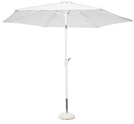 Milo srl Ombrellone da Giardino Ø 3 Palo Centrale Bianco per Esterno Ristorante Gelateria Bar Hotel Albergo