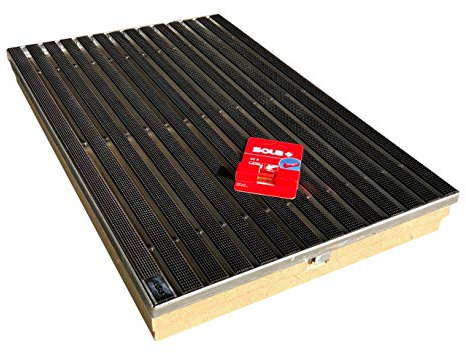 Bodenwanne mit Stahlzarge 100 x 50 mit Schuhabstreifer Gummiprofil und Schnurwasserwaage