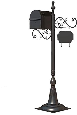 Cassetta Postale Cassetta Postale Esterna con Posta, Cassetta Delle Lettere Media con Chiusura per Impieghi Gravosi, Scorri Il Design Decorativo, Targa Indirizzo e 2 Chiavi Incluse ( Color : Black )
