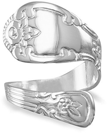 925 Sterling Silver High Polish Spoon Ring Size 10-Ring for Women