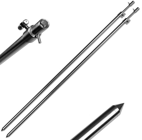 A&N 2 Stück Rutenhalter Bankstick Edelstahl 75-120cm 12.7/7mm