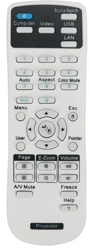 Universal Projector Remote Control Compatible for Epson BrigHtLink,Powerlite Series,Home Cinema,EX/EB/VS/EMP Series Projectors