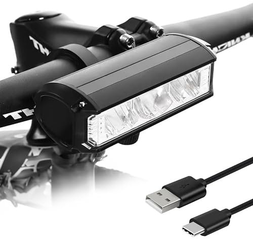 Glückpa LED Fahrradlicht Vorne, 1400 Lumen, 4500mAh Super Akku-Kapazität Fahrradbeleuchtung,Fahrradlampe Extrem Hell, StVZO Standard, Fahrrad Licht Vorne mit 5 Lichtmodi, Fahrradlampe Vorne mit USB C