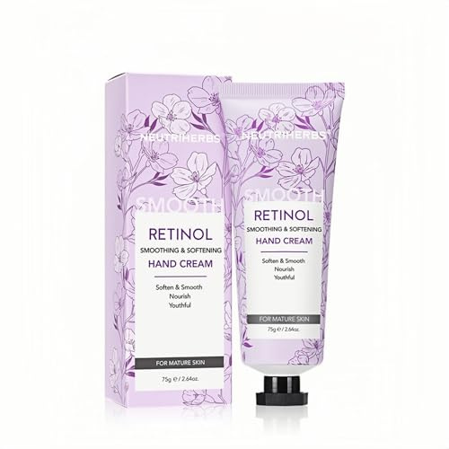Neutriherbs Retinol Anti-Aging Hand Cream for Dry, Rough & Aging Hands 75ML | Smoothing & Softening & Nourishing Hand and Nail Moisturiser for Women Men with Green Bamboo Scent