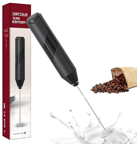 Eastrise Milk Frother Handheld(Portable&Mini),Electric Whisk Beater Foam Maker for Coffee,Latte,Hot Chocolate, Macha(Battery Operated/Black)