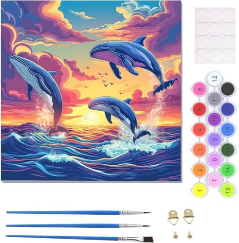 Malen Nach Zahlen Erwachsene Gänseblümchen Blume Malen Nach Zahlen Kits auf Leinwand, Handgemalt Ölgemälde Leinwand Kits zur Heimdekoration, Pinseln Acrylpigment für Geschenke Home Deko 20x20cm U-1773