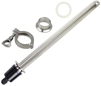 LVSELINGI 1.5 Tri Clover 220v 2.5kw élément Chauffant de l'eau SUS304 Chauffage Tubulaire électrique Tuyau thermoplongeur for Le Brassage Cheerfully(Heater Clamp Set)