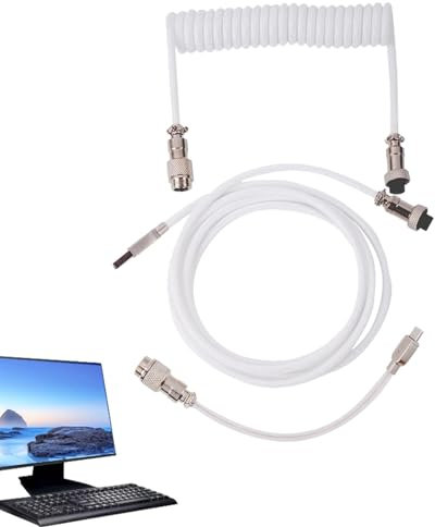 Mekanisk tangentbordskabel, USB C-tangentbordskabel, flexibel USB-tangentbordskabel, lindad kabel för mekaniskt tangentbord, datortangentbordskabel, upprullad tangentbordskabel för tangentbord