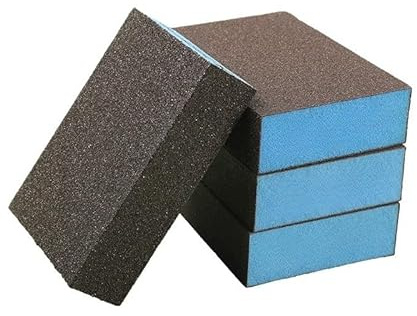 Schleifblock, 8 Stück Schleifschwämme mit 4 Körnungen (60/100/150/220), grob/mittel/fein/superfein, Pads waschbar und wiederverwendbar, Schleifpapier für Holz/Wände/Metall