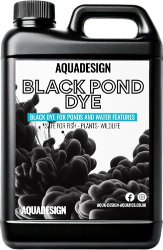 AquaDesign BLACK Liquid Pond Dye 2500ml For Ponds And Water Features TREATS 12,500L