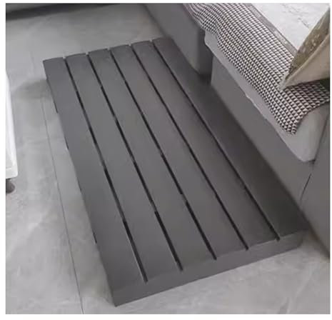 Rechteckige Badematte aus Bambusholz, für Badezimmer, Dusche, rutschfest, wasserdicht, Holzmatte für Tür, Sauna, Spa, Pool, Terrasse, Grau, B 70 x L 100 cm