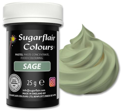 Sugarflair Sage Food Colouring Paste 25g | Concentrated Sage Food Dye for Fondant, Buttercream, Cake Decorating and More - Vegan, Kosher, Bake-Stable