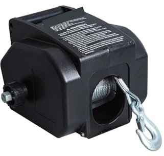 Hand Winch,Winch 12V Rubber Boat Marine Electric Winch 2000lbs Portable Marine Yacht Electric Winch Small Crane Tractor,Boat or ATV Towing