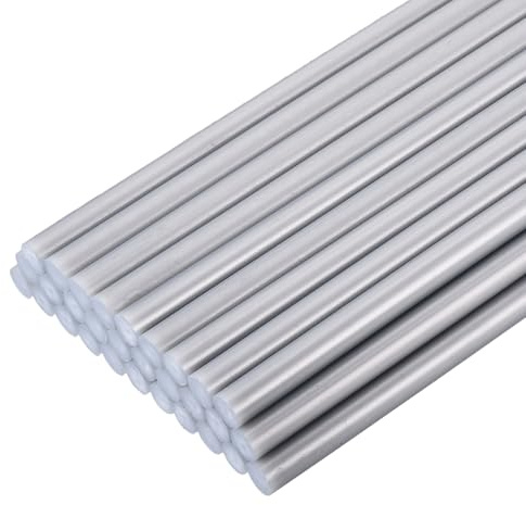 QUARKZMAN 30 Stück Heißklebestifte 11mm x 200mm Mini Heißklebesticks Heißklebepistole Heißkleber Klebestifte Heißklebestäbchen für Repartur Bastel Dekoratiion DIY Handwerk Metallic-Silber
