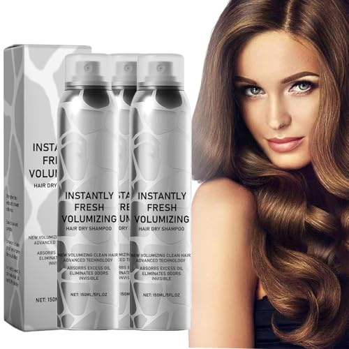 Volumizing Dry Shampoo Spray,Volumen Haar Trocken Shampoo, Natürliches 𝗧𝗿𝗼𝗰𝗸𝗲𝗻 𝗦𝗵𝗮𝗺𝗽𝗼𝗼 𝗩𝗼𝗹𝘂𝗺𝗲𝗻Spray, Erfrischend und Nicht Fettend (3PCS)
