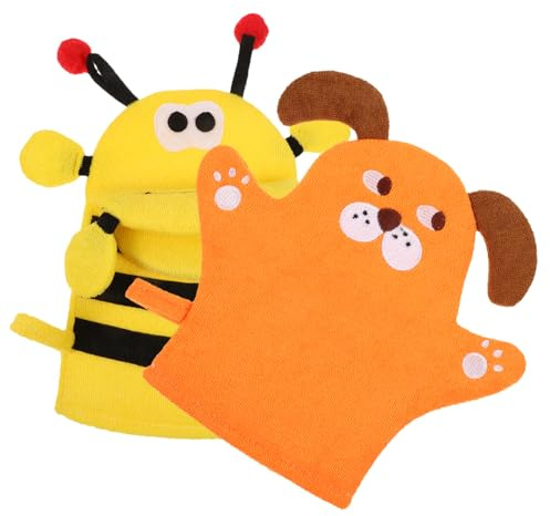 OSOLADY 2pcs Bath Gloves Rough Bath Mitt Lightweight Comfortable Polyester Skin Exfoliating Mittens Assorted Colour for Hotel and Dormitory Use
