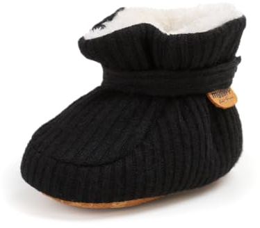 Sehfupoye Baby Shoes Soft Cozy Fleece Hook & loop First Walkers, Warm Winter Booties for Toddlers 0-27 Months