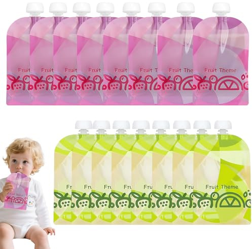 16 Pièce Gourde Compote Reutilisable 160ml Gourde Compote Réutilisable, Étanche Anti-éclaboussures,Baby Food Pouches, For Toddlers And Children, Juice, Smoothies