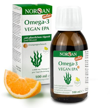 NORSAN VEGAN EPA Algenöl - 2.000 mg Omega 3 Öl hochdosiert - 100ml vegan