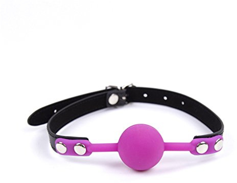 Hanyi Silikon Ball Gag SM Ball Mund Einstellbar Fetisch BDSM Mundknebel Sexspielzeug (Rose Rot)