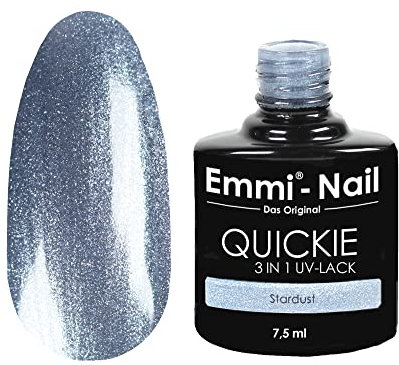 Emmi Nail Quickie Stardust 3in1 (Metallic Blau, L045) I LED UV Nagellack I Unter-, Farb-& Überlack der bis zu 3 Wochen glänzt I Kratzfest, stoßfest, vegan I 7,5ml