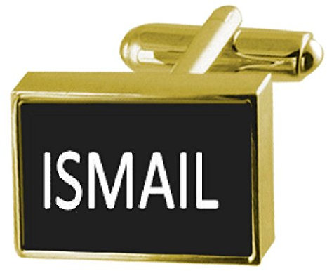 Ismail Manschettenknöpfe mit Gravur, goldfarben, One Size