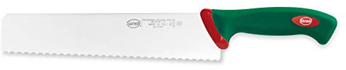Sanelli Premana Professional Coltello Cioccolato seghettato, Acciaio Inossidabile, Verde/Rosso