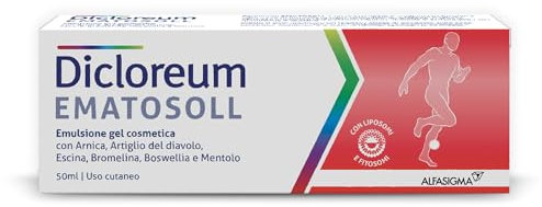 DICLOREUM EMATOSOLL Gel Cosmetico 50 ml, Crema ad Azione Lenitiva Pomata naturale, Azione Rapida in Caso di Lievi Contusioni, Piccole Botte e Contrasti Imprevisti, Sensazione di Freschezza, 3+