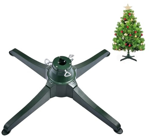 360 Grados Giratorio Ajustable Soporte De Árbol De Navidad Base Giratoria Eléctrica Para Árboles De Navidad De Hasta 3/9,8 Pies Se Adapta A Tubos De Hierro De 3,2 Cm De Diá etro