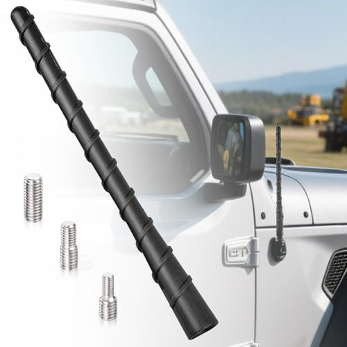 Anina 7” Car Radio Antenna Mast Replacement for 2001-2019 Toyota Prius 2009-2015 RAV4 2003-2008 Corolla - FM AM Stereo Roof-Mounted Spiral Rubber Antennas with M4/ M5/ M6 Screws