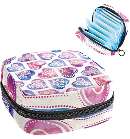 Love Pink Period Pouch Tragbare Tampon-Aufbewahrungstasche für Damenbinden, Mehrfarbig, 4.7x6.6x6.6 in/12x17x17 cm, Für Reisen