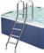 Escalera de 135 cm para Piscinas Elevadas con Plataforma Grande, Escalera de Seguridad Antideslizante para Piscina de 4 Peldaños Escalones de Entrada/Salida de Piscina Carga 250kg