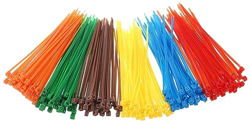 sourcing map 480pcs 3mm x 100mm Cable Zip Ties Long Nylon Cable Ties Self-Locking Tie Wraps for Wire Management, 6 Color