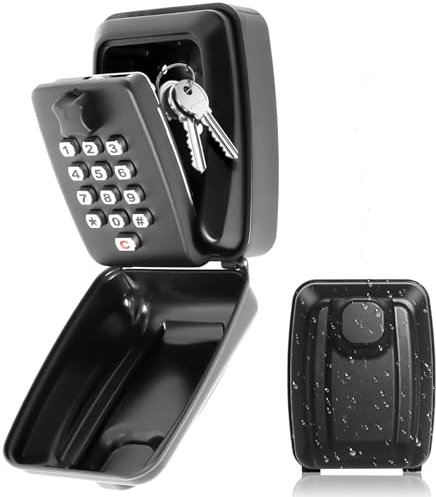 Key Safe Outdoor Police Approved and Preferred, Key Lock Box Wall Mounted Outside with Code, 12-Digit Combination Keysafe Lockbox for Home Garage Office Warehouse