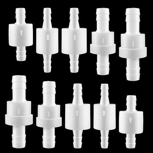 GZLFH 10 Stück Inline Rückschlagventil, Kunststoff Einweg Rückschlagventil für Wasser Flüssigluft Kraftstoff Gas(4 6 8 10 12 mm)