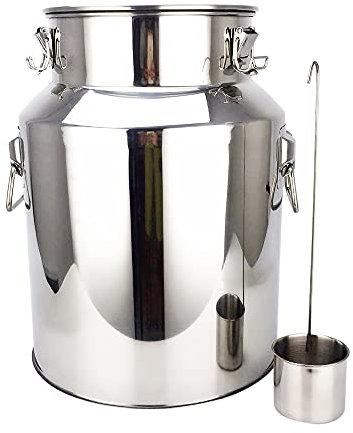 Barilotto in acciaio inox 18L Acciaio Inossidabile Lattine Di Latte Secchio Bricco per latte in acciaio inox Caraffa per il latte in acciaio inox con Coperchio Sigillato in Silicone